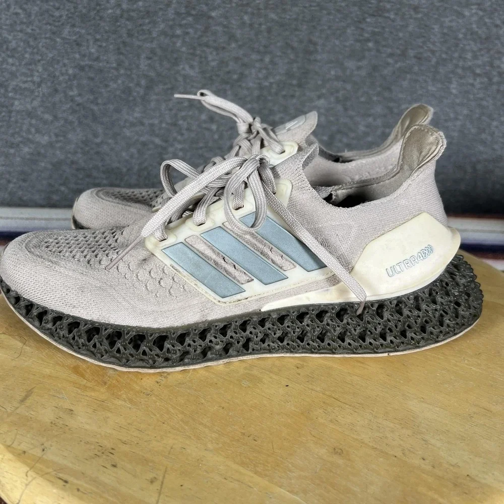 Adidas Ultra 4DFWD‎ Shoes Mens Size 8 Beige 3D Lattice Running Sneakers HP7599